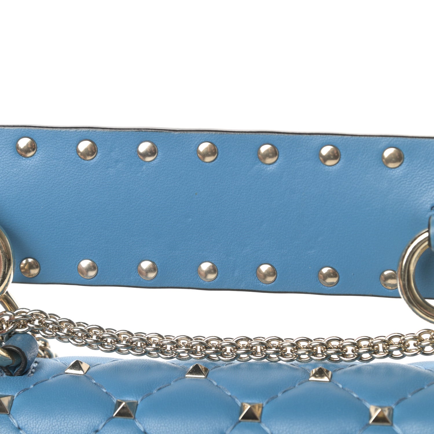 Valentino Garavani Nappa Small Rockstud Spike Shoulder Bag Bluette 11 of 12
