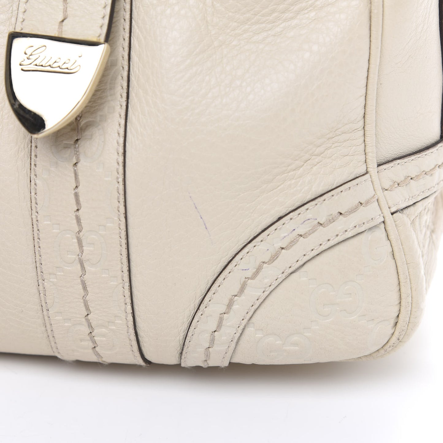 Calfskin Guccissima Signoria Extra Large Dome Bag Ivory
