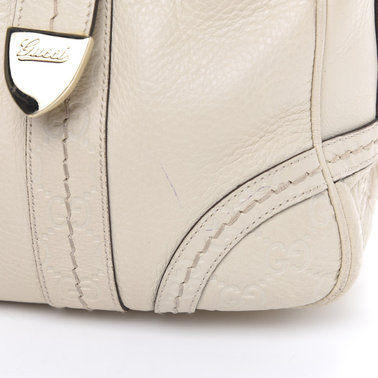 Gucci Calfskin Guccissima Signoria Extra Large Dome Bag Ivory 13 of 14