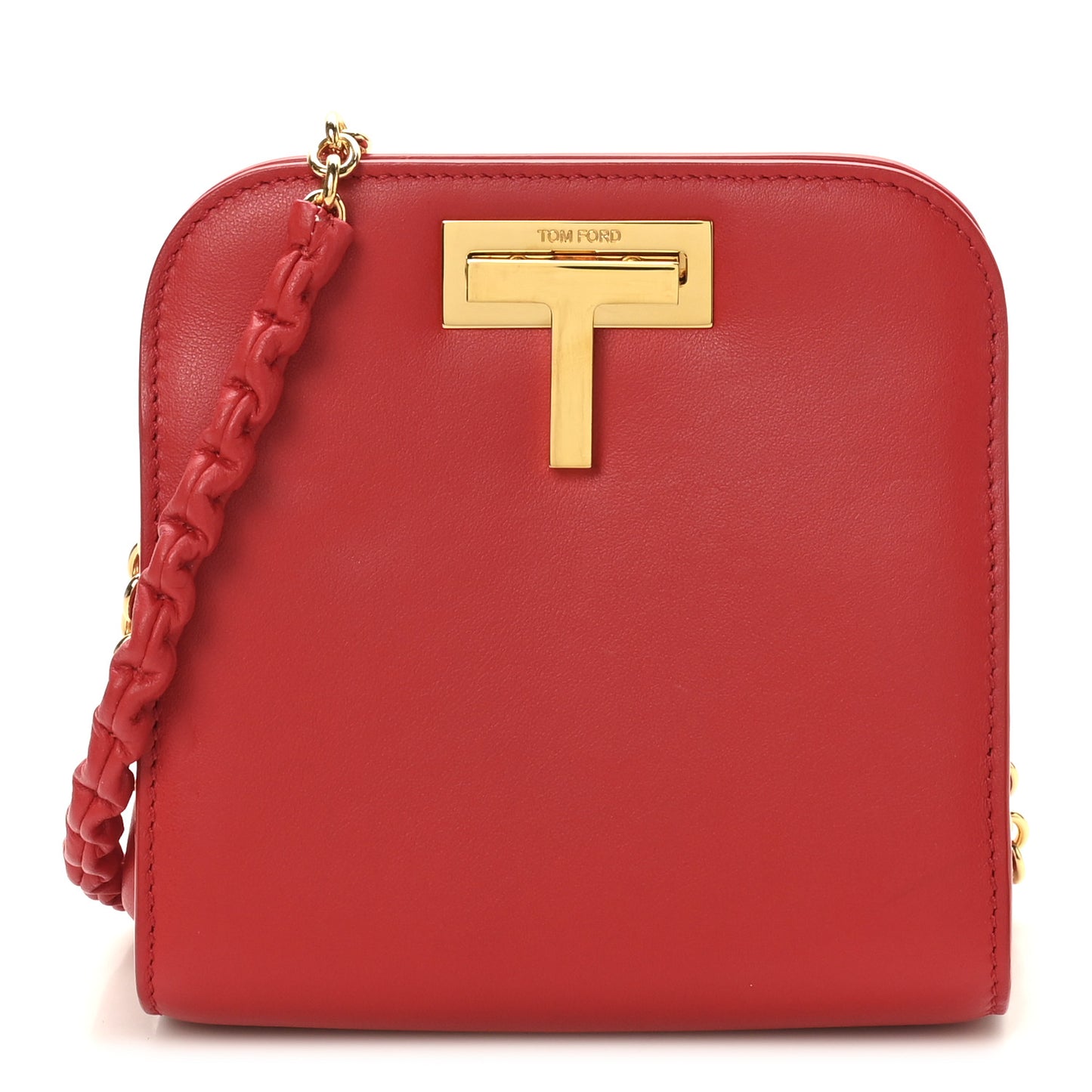 Calfskin Cosmo T Lock Chain Bag Red