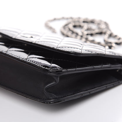 Chanel Patent Quilted Wallet On Chain WOC Black 10 of 15