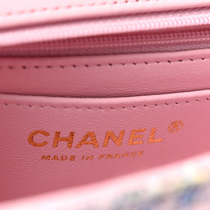 Chanel Tweed Quilted Mini Rectangular Flap Pink Multicolor 6 of 10