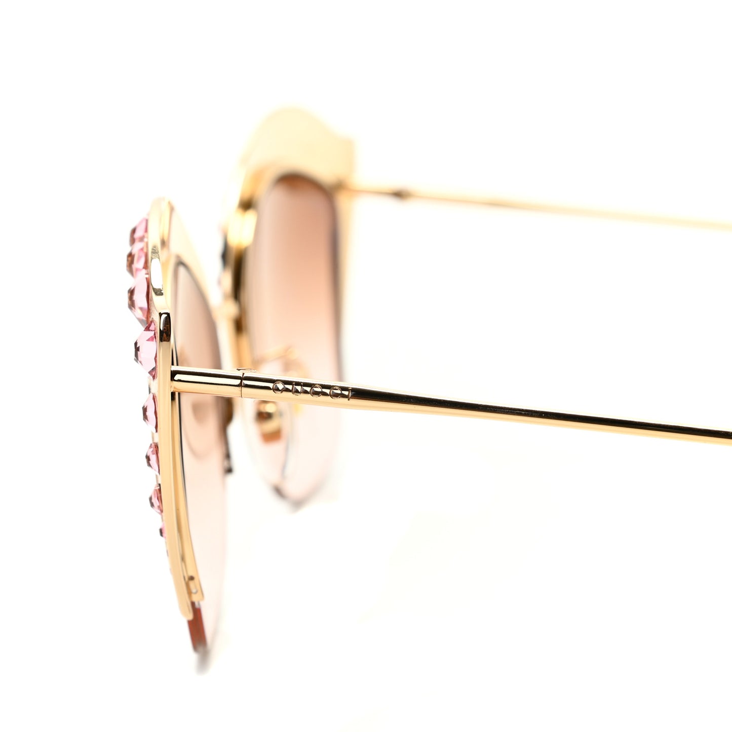 Metal Crystal Cat Eye Sunglasses GG00114S Pink
