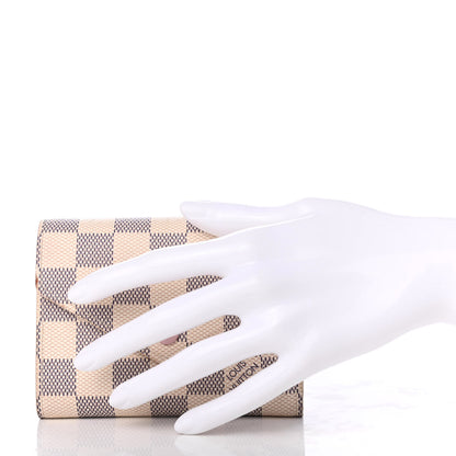 Louis Vuitton Damier Azur Victorine Wallet Rose Ballerine 2 of 7