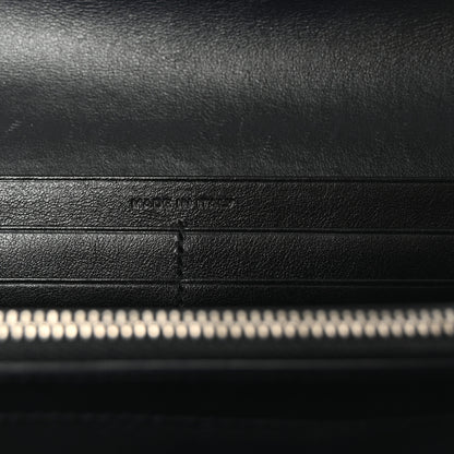 Saint Laurent Calfskin Crocodile Embossed Classic Monogram Cassandre Wallet Black 7 of 7
