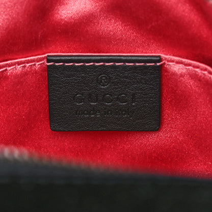 Gucci Velvet Matelasse Deer Embroidered Small GG Marmont Chain Shoulder Bag Black 10 of 14