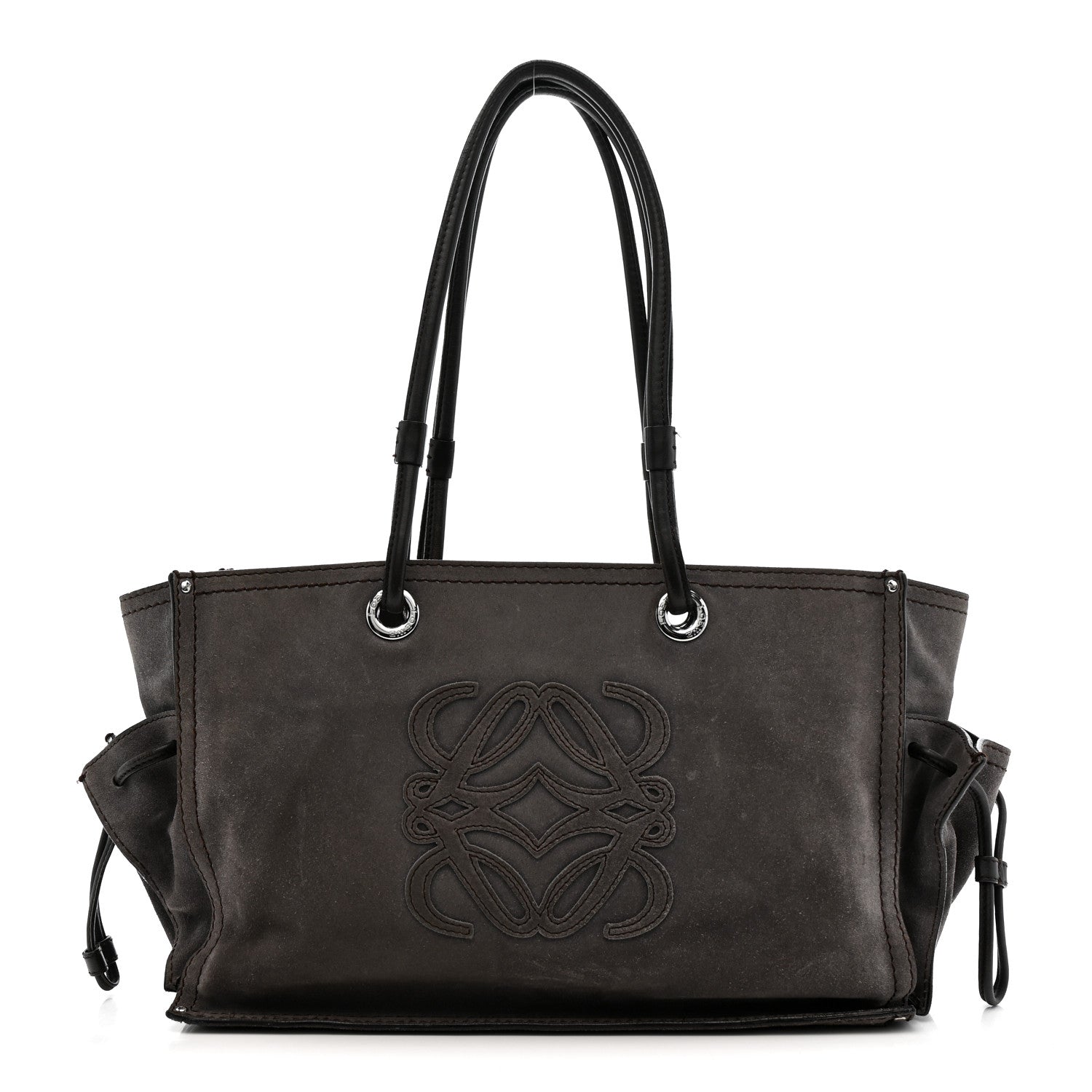 Loewe Suede Anagram Tote Grey 1 of 17