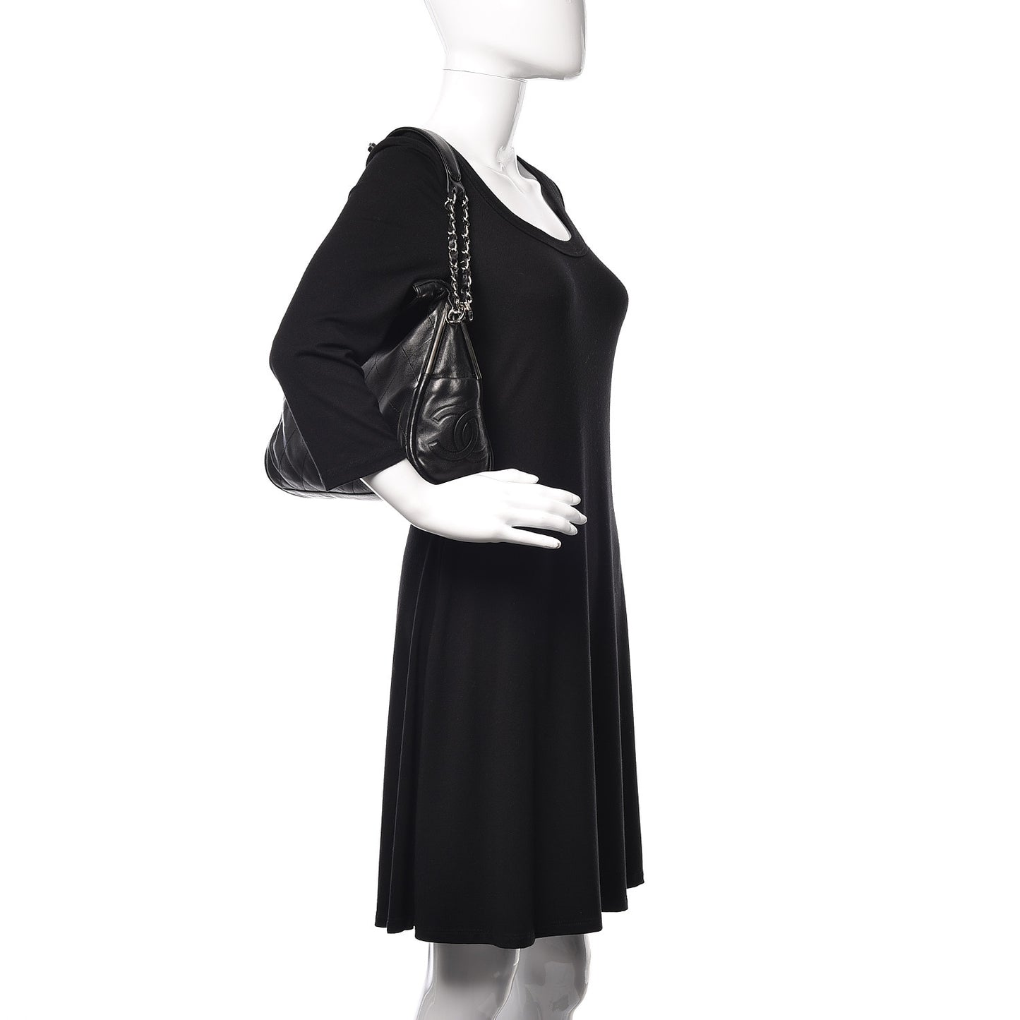 Lambskin Stitched Medium Ultimate Soft Tote Black