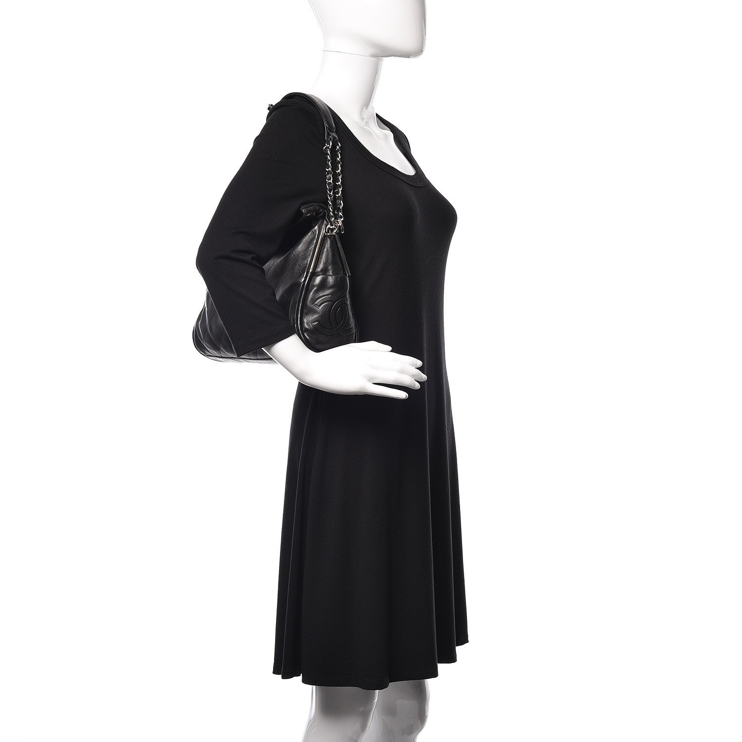 Chanel Lambskin Stitched Medium Ultimate Soft Tote Black 2 of 9