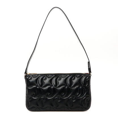 Christian Louboutin Calfskin Embossed Loubila Shoulder Bag Black 1 of 9