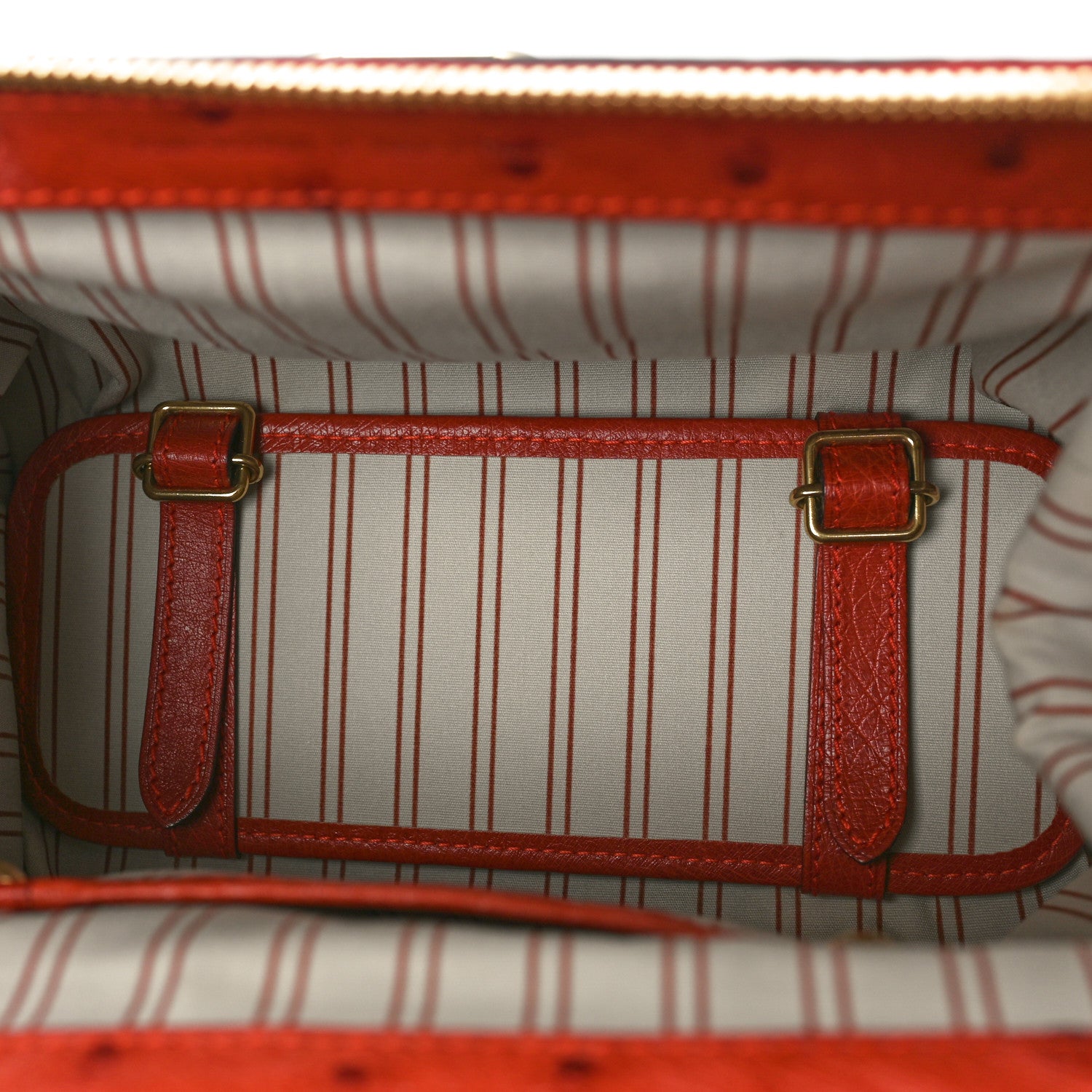 Louis Vuitton Toile Ostrich Trianon Sac de Nuit GM Olive Rouille 5 of 9