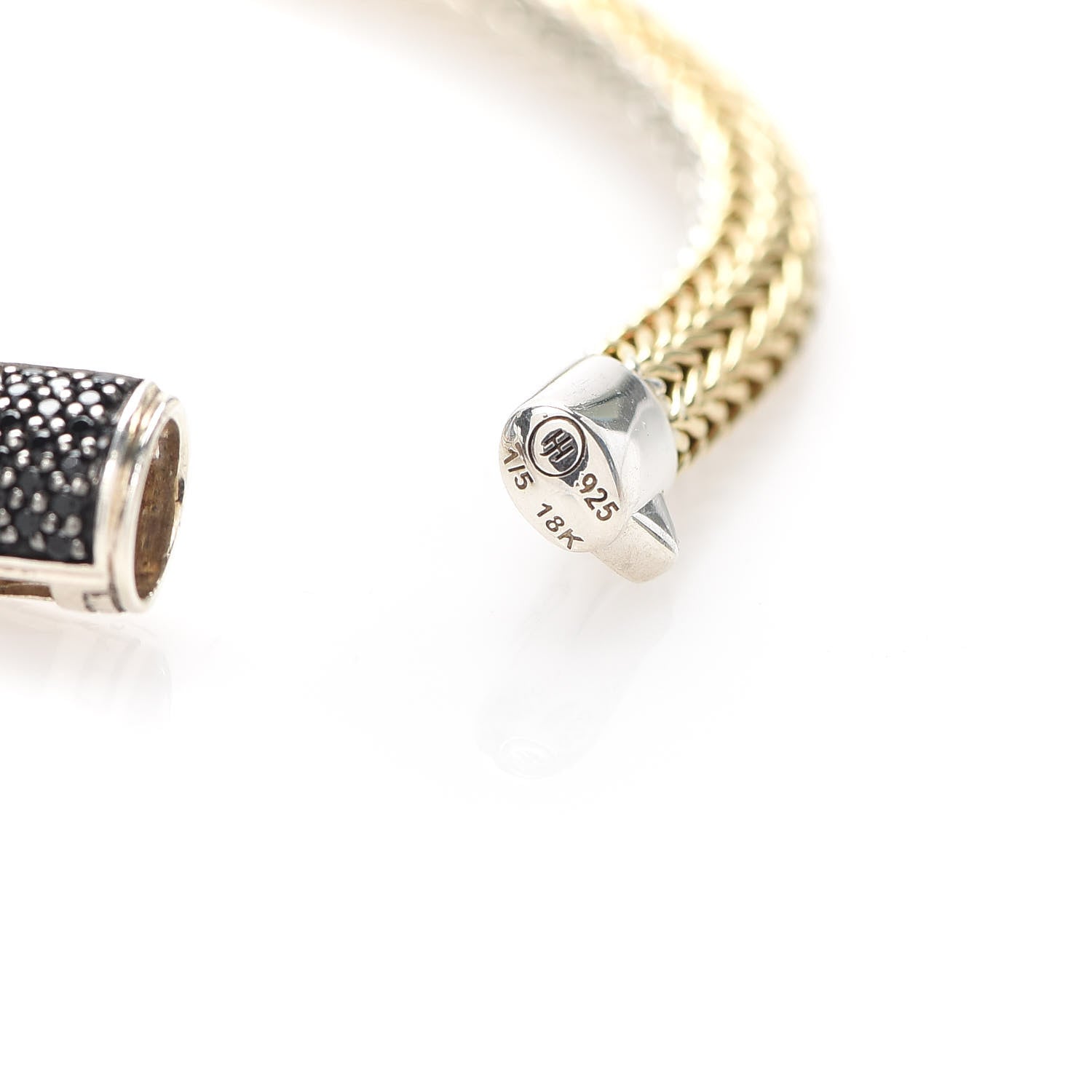 John Hardy Sterling Silver 18K Yellow Gold Black Spinel 5mm Classic Chain Reversible Bracelet 5 of 5