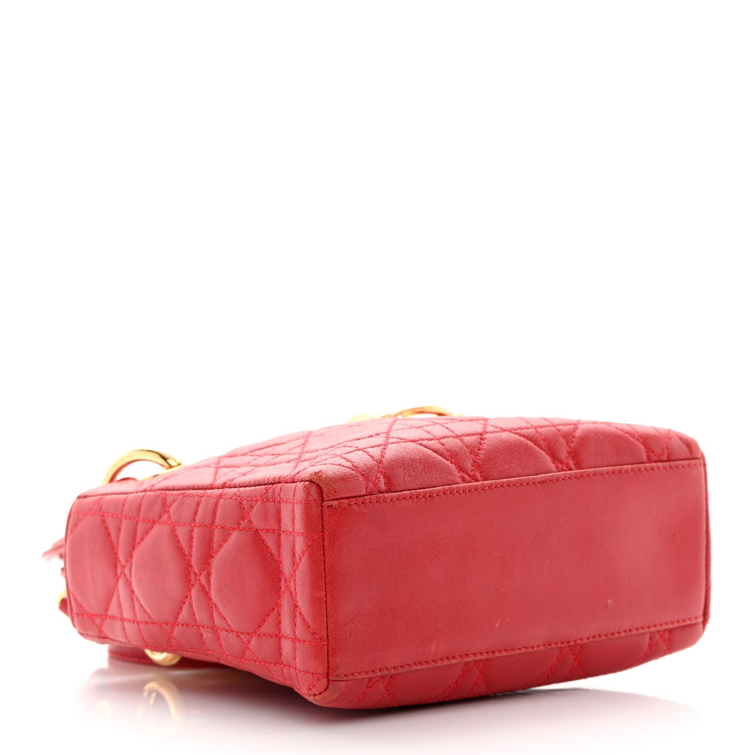 Christian Dior Lambskin Cannage Mini Lady Dior Red 4 of 18