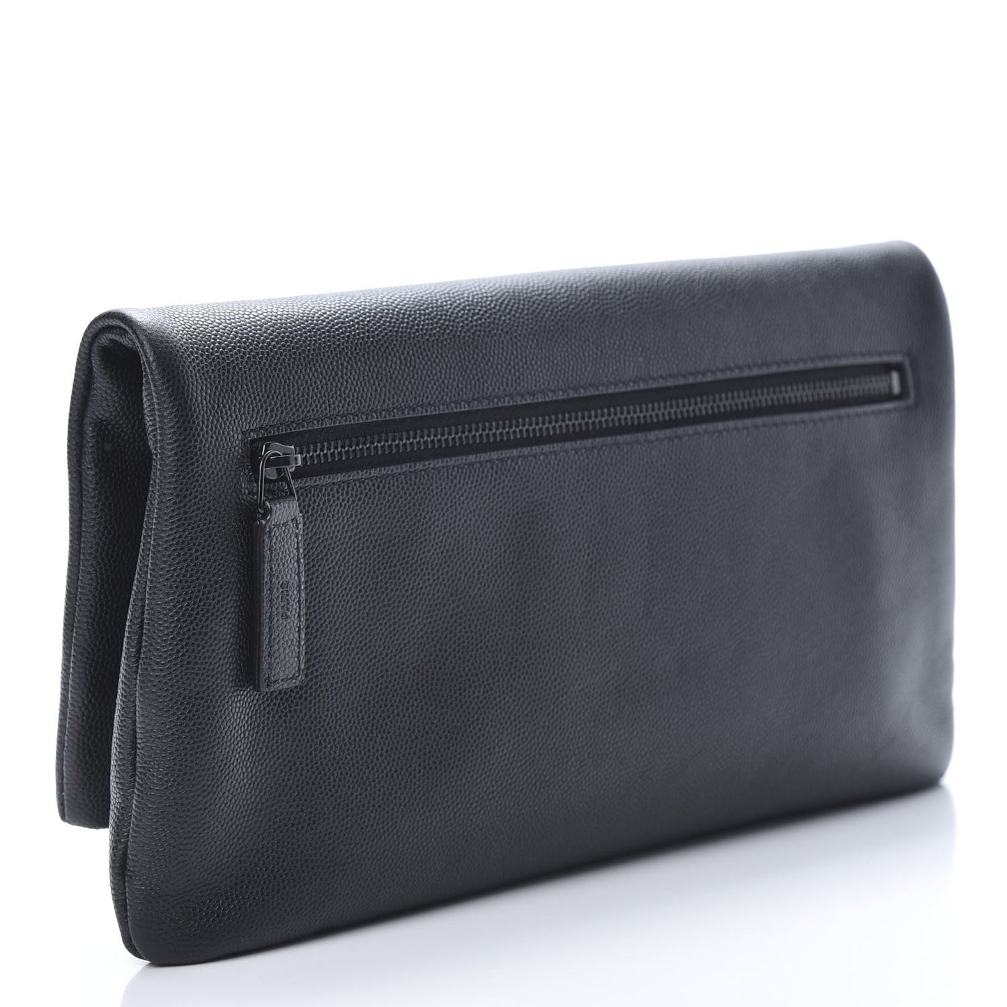 Grain De Poudre West Hollywood Monogram Fold Over Clutch Black