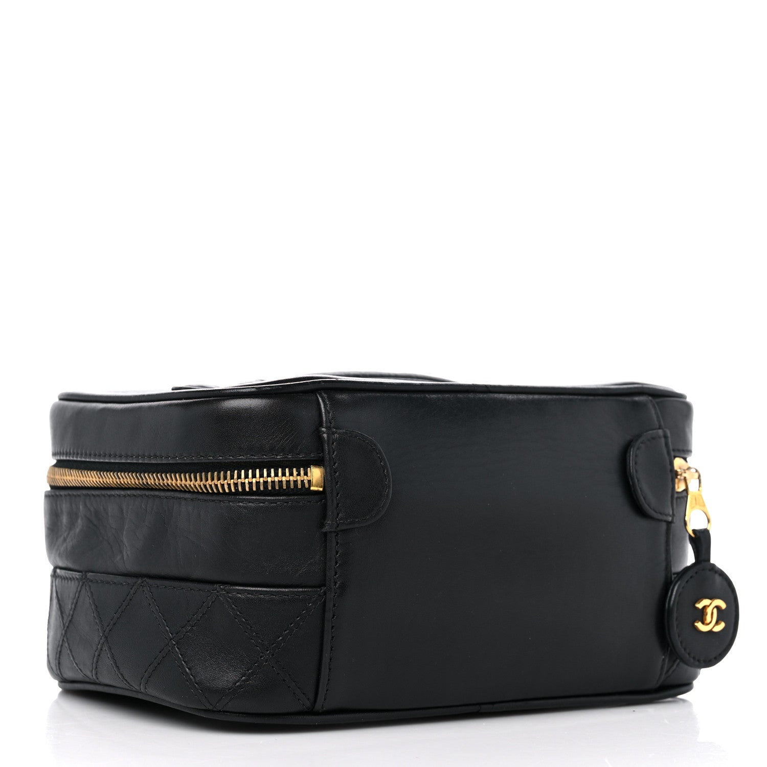 Chanel Lambskin Vanity Cosmetic Case Black 3 of 9