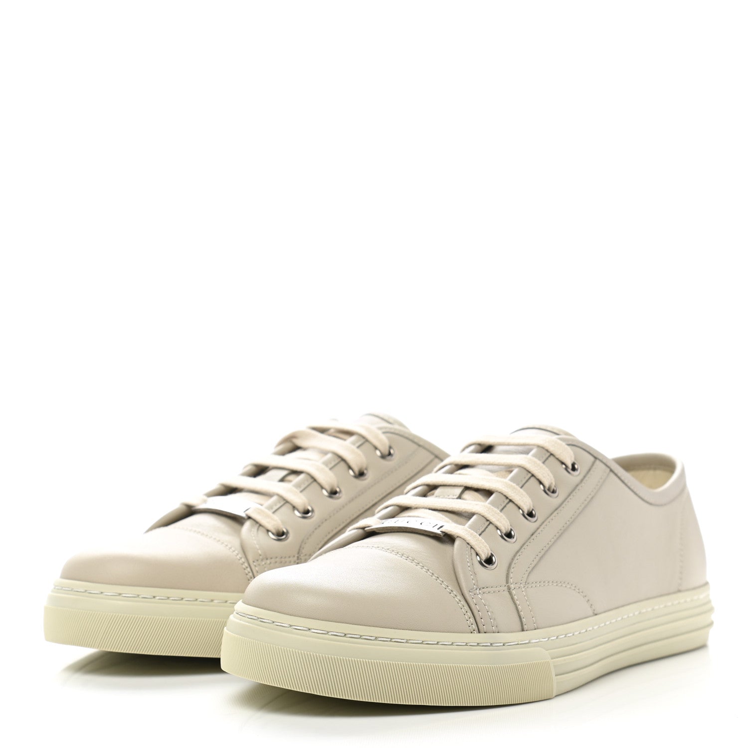Gucci Calfskin Miro Soft Mens Lace Up Sneakers 8.5 Mystic White 3 of 9