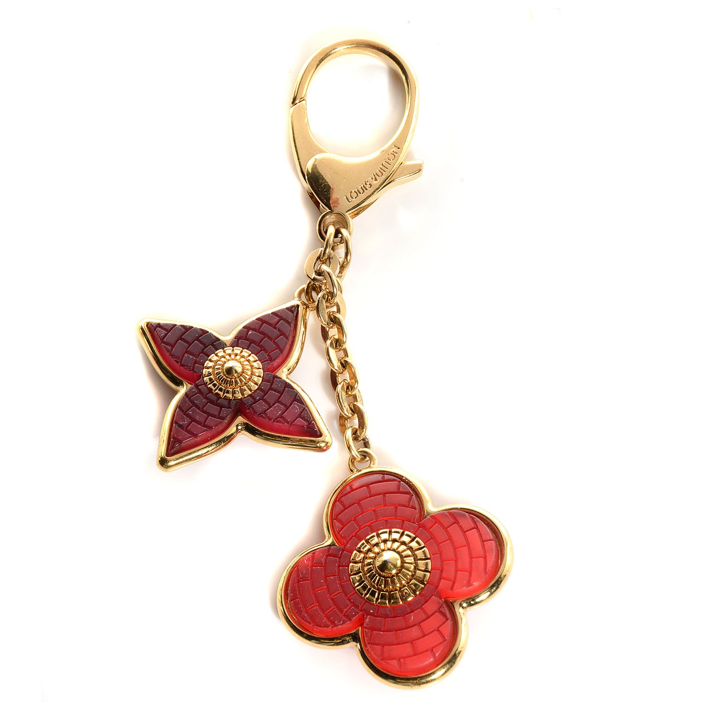Metal Resin Mosaique Bag Charm Red