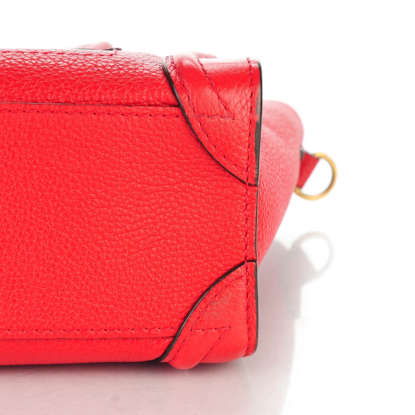 Drummed Calfskin Nano Luggage Coquelicot