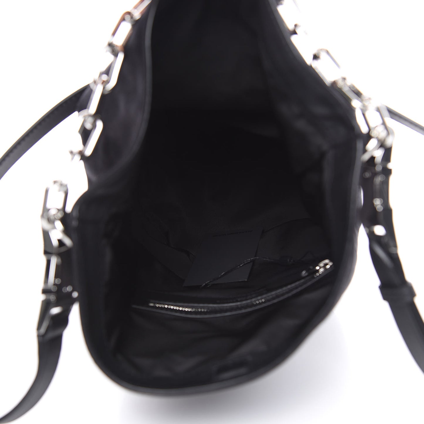 Satin Attica Chain Bucket Bag Black