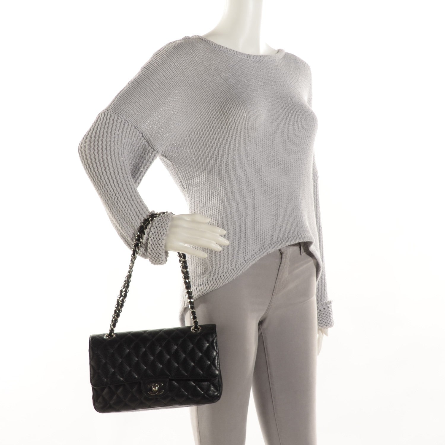 Chanel Caviar Quilted Medium Double Flap Black 2 of 8