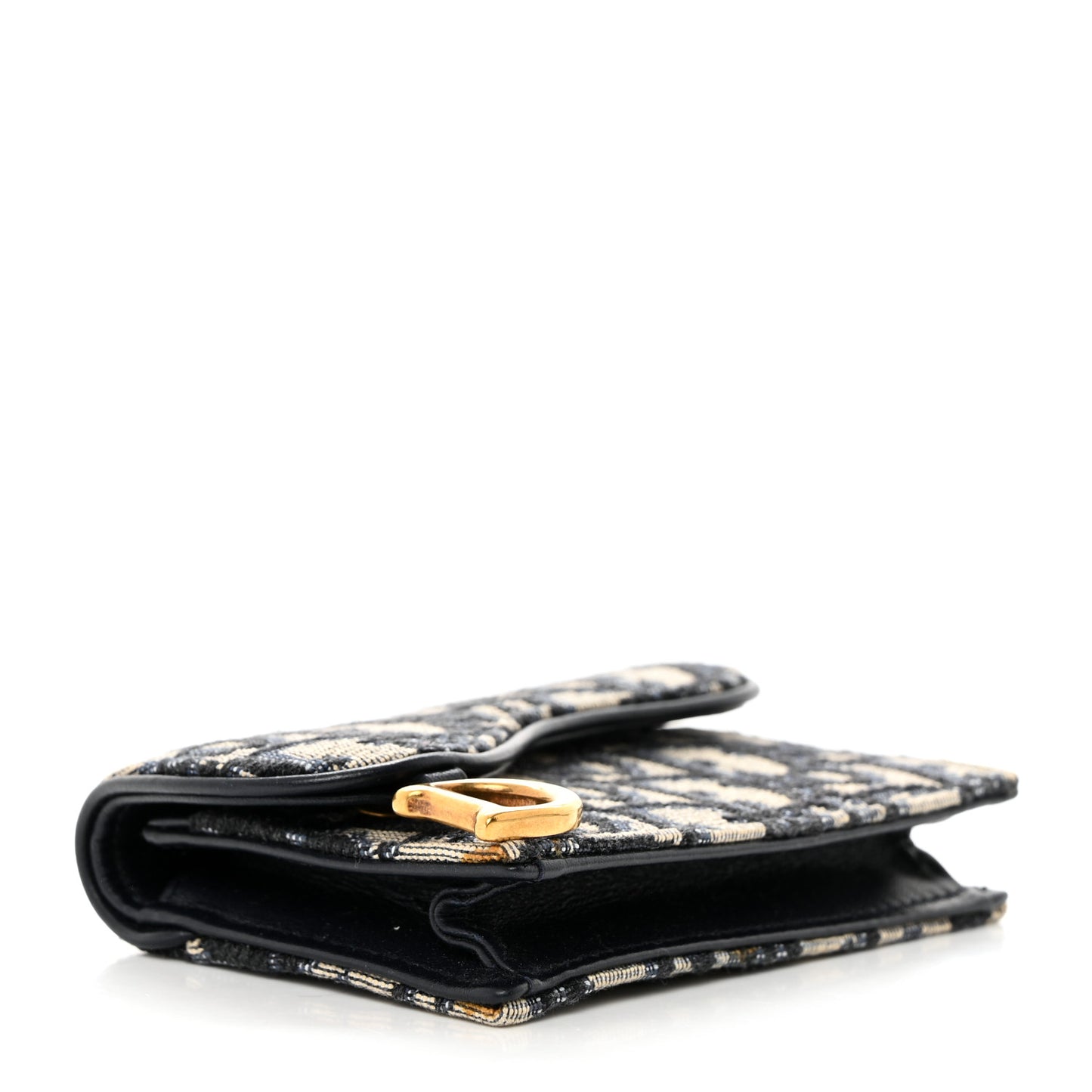Oblique Saddle Card Holder Blue
