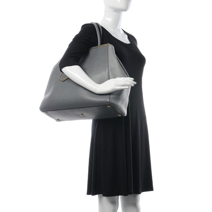 Fendi Vitello Elite Large 2Jours Tote Grigio Grigio Chiaro 2 of 11