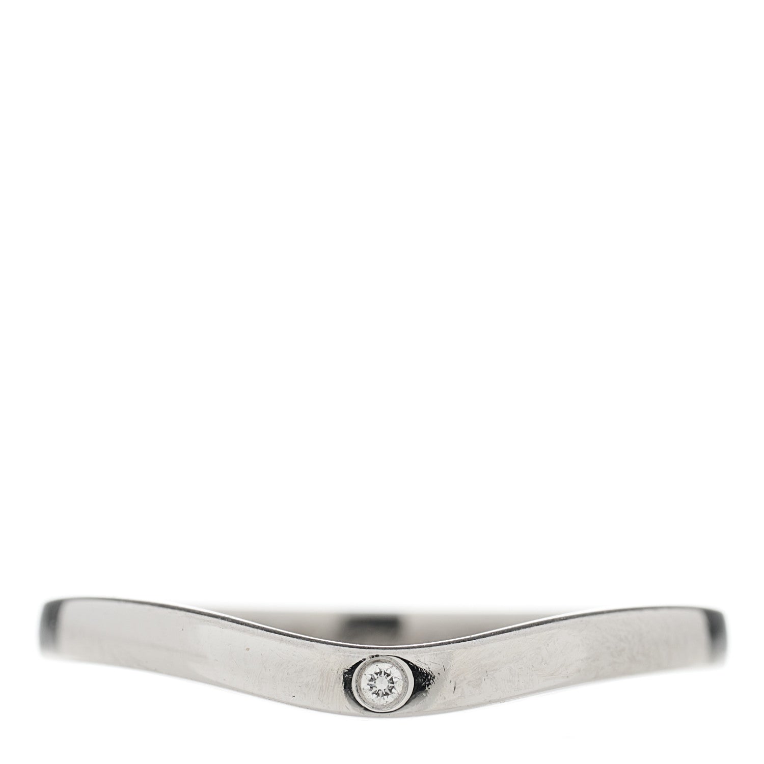 Cartier Platinum 3 Diamond Ballerine Wedding Band Ring 50 5.25 1 of 5