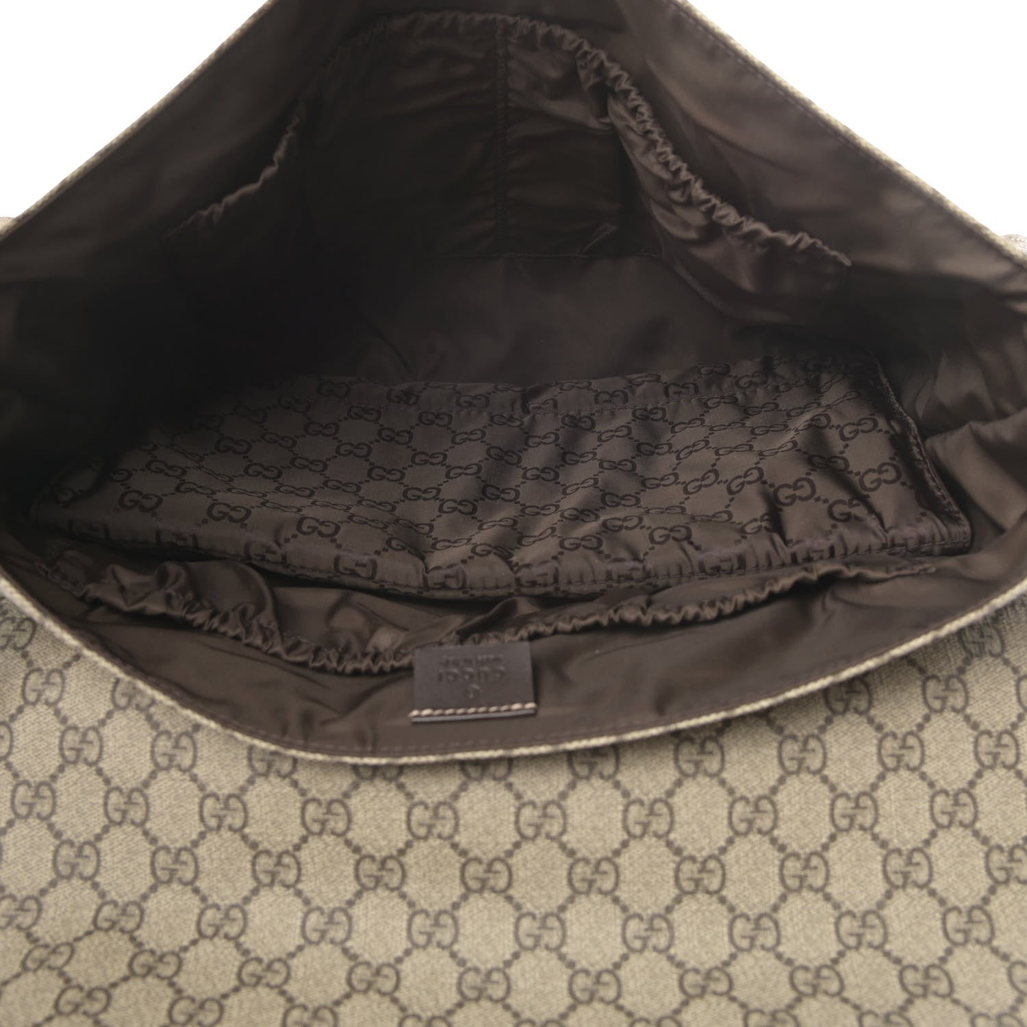 Gucci GG Plus Monogram Messenger Diaper Bag Dark Brown 6 of 12