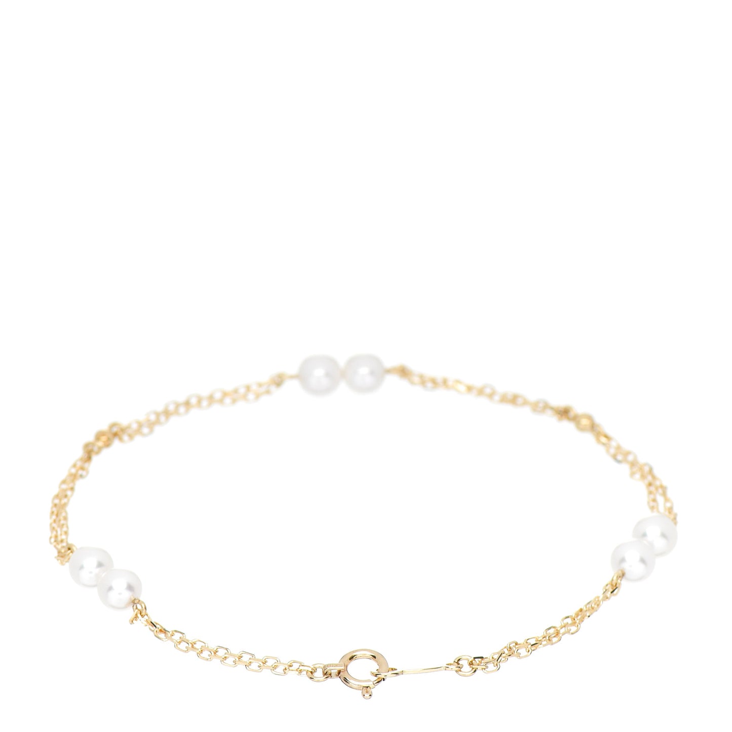 18K Yellow Gold Akoya Pearl 4-4.5mm Station Bracelet