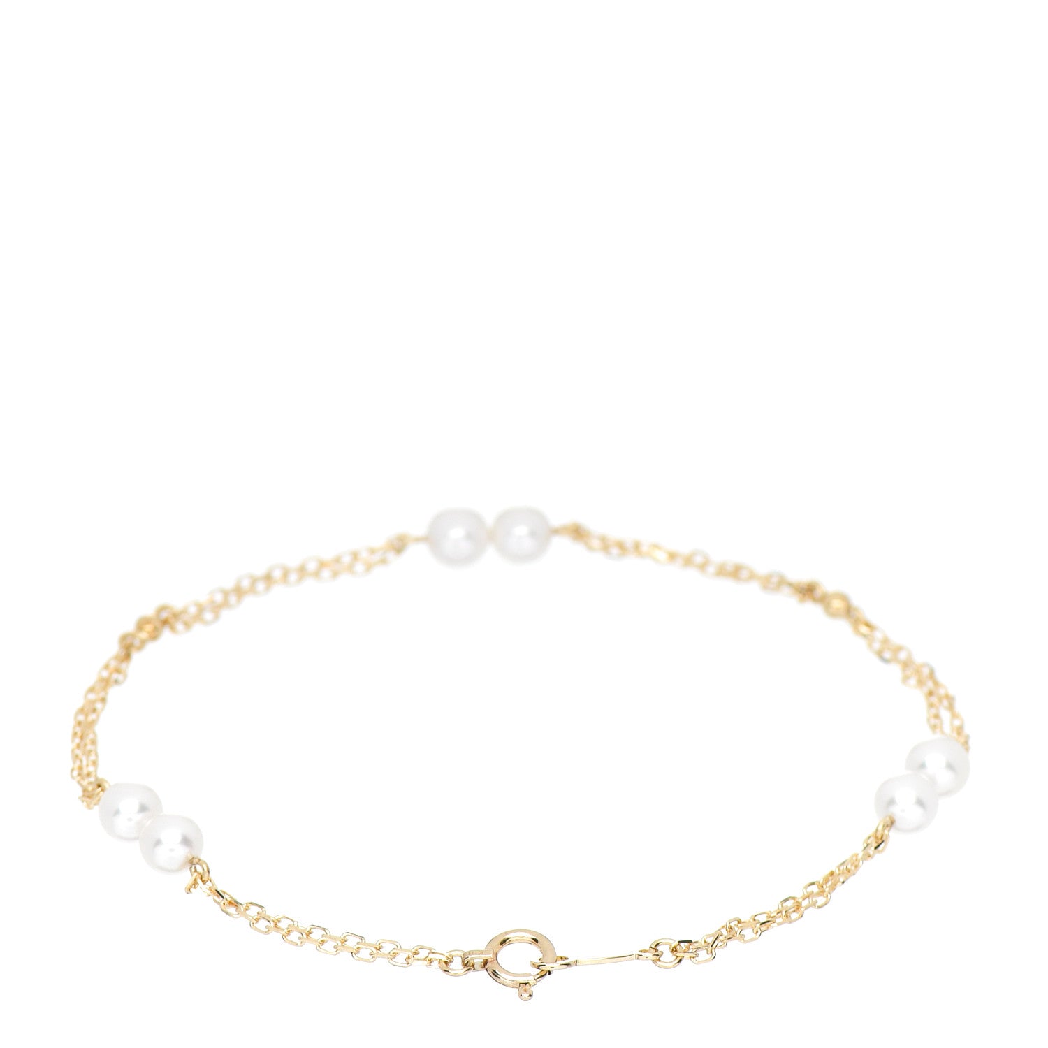 Mikimoto 18K Yellow Gold Akoya Pearl 4-4.5mm Station Bracelet 2 of 3