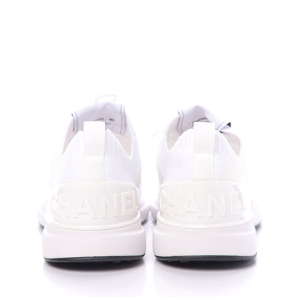 Chanel Mixed Fibers Quilted Womens CC Sneakers 40 White 7 of 10