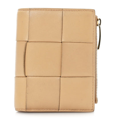Bottega Veneta Nappa Maxi Intrecciato Small Bi-Fold Zip Wallet Porridge 1 of 8