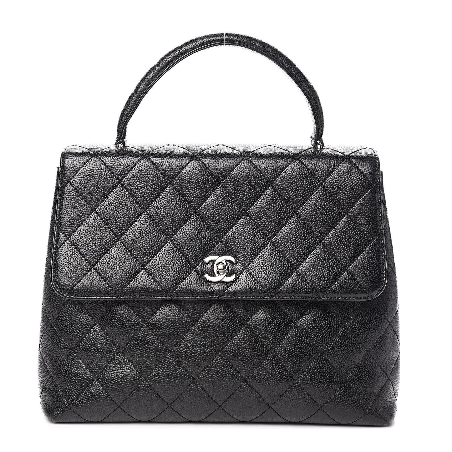 Caviar Quilted Jumbo Kelly Flap Black
