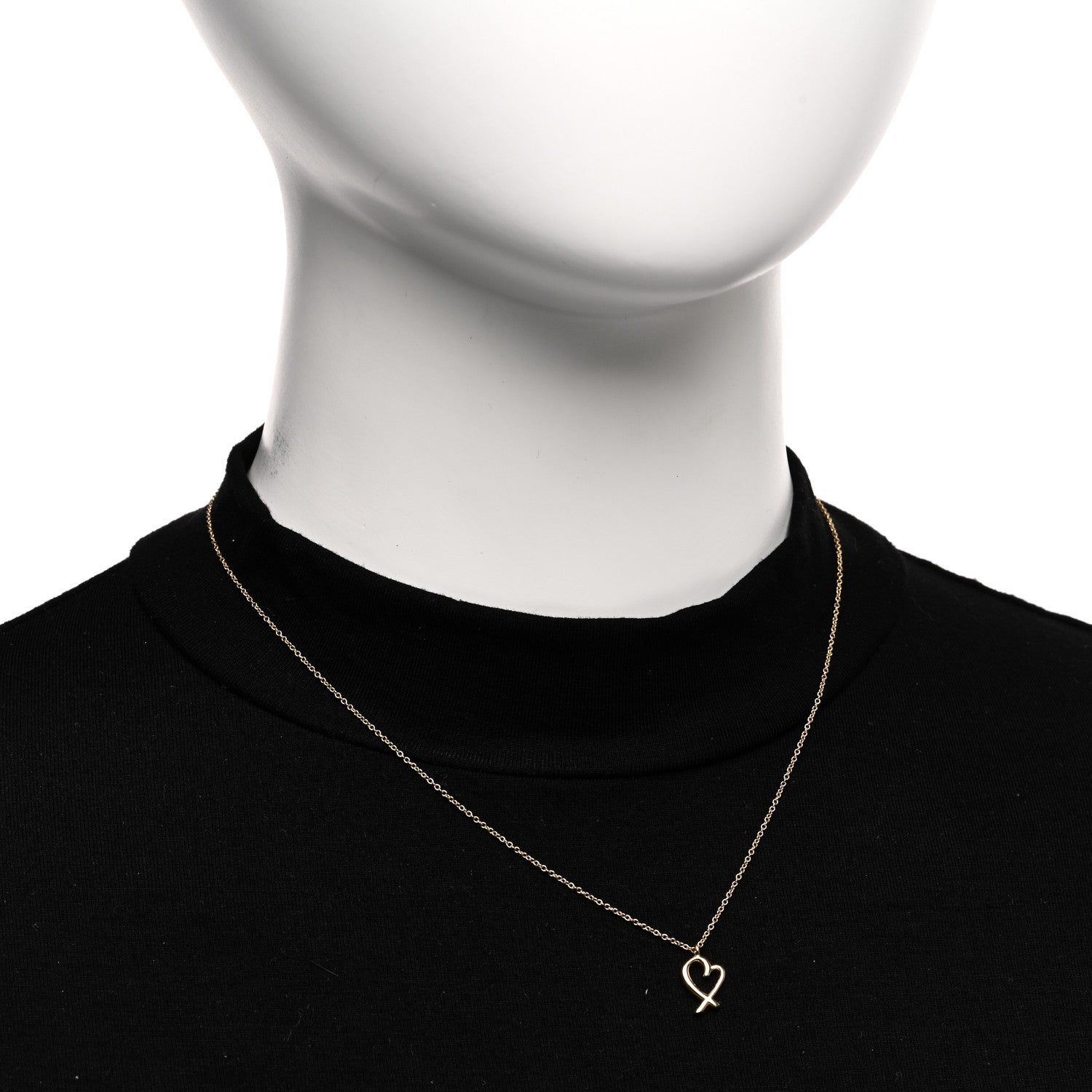 Tiffany 18K Yellow Gold Mini Paloma Picasso Loving Heart Drop Pendant Necklace 2 of 4