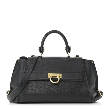Salvatore Ferragamo Calfskin Sofia Shoulder Bag Black 1 of 16