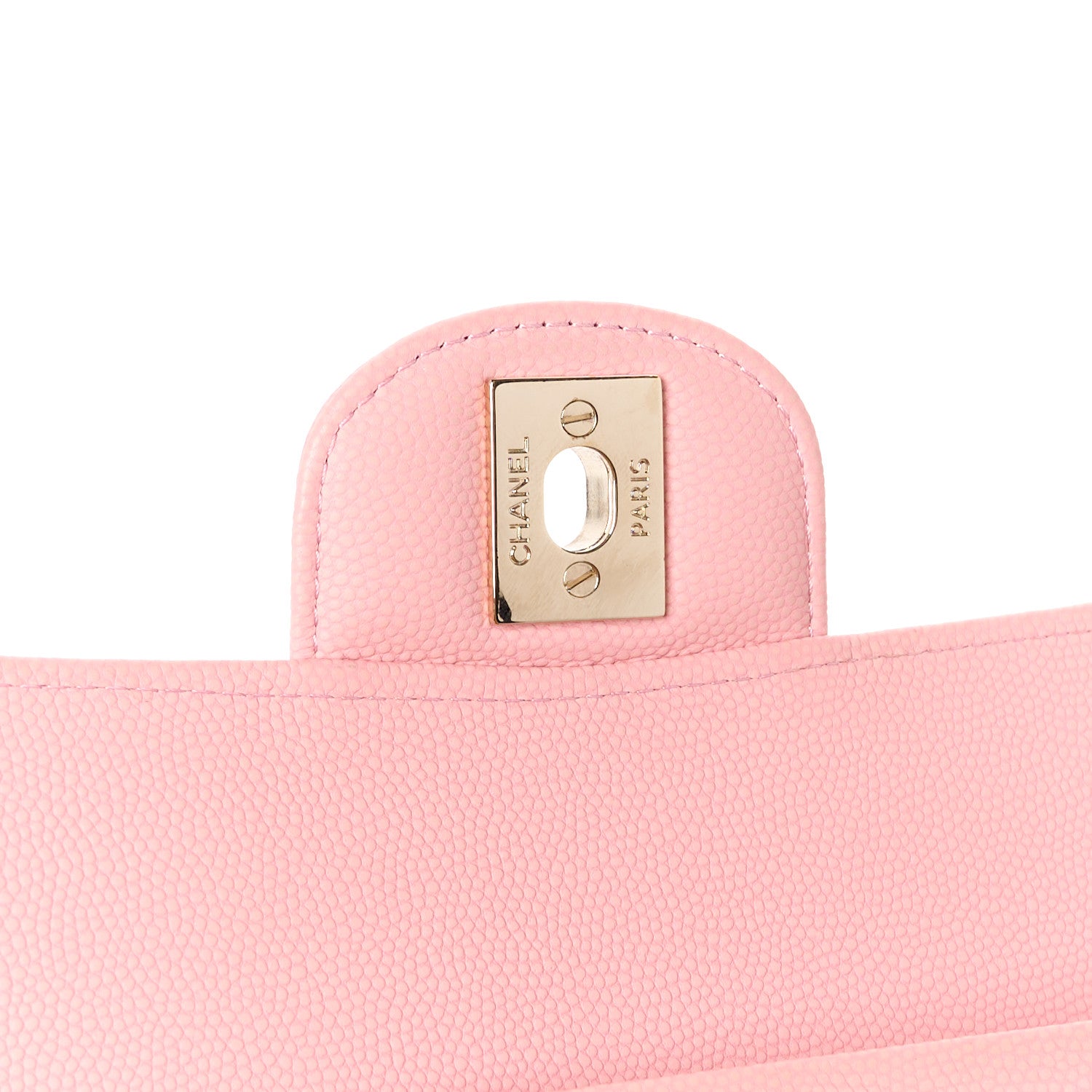 Chanel Caviar Flat Chevron Quilted Medium Double Flap Pink 7 of 11