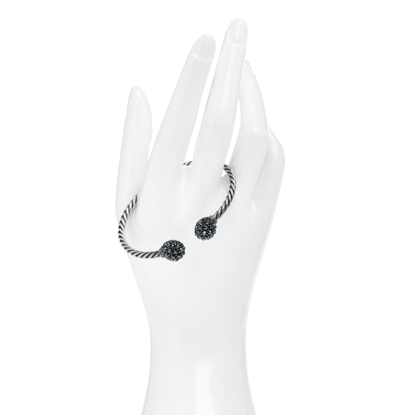Sterling Silver Hematite Osetra Cuff Bracelet