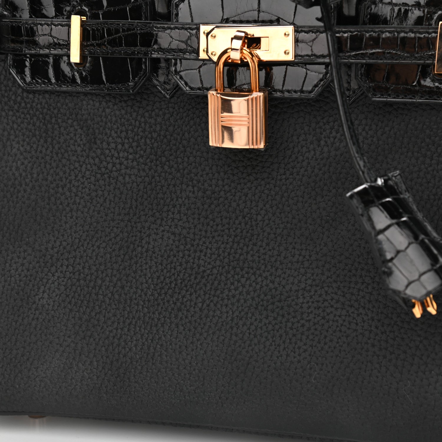 Hermes Togo Shiny Niloticus Crocodile Birkin Touch 25 Black 10 of 10