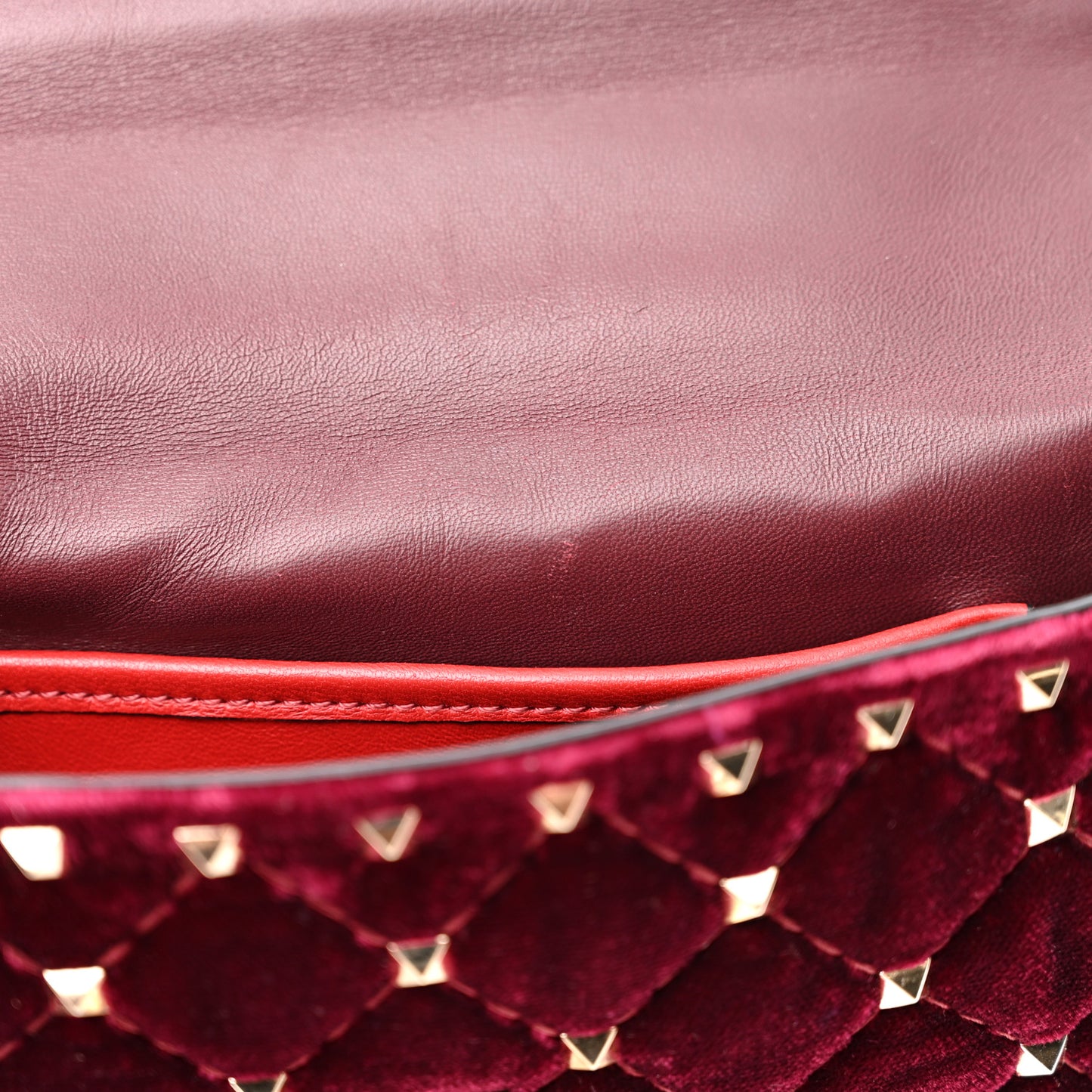 Velvet Small Rockstud Spike Shoulder Bag Rubino