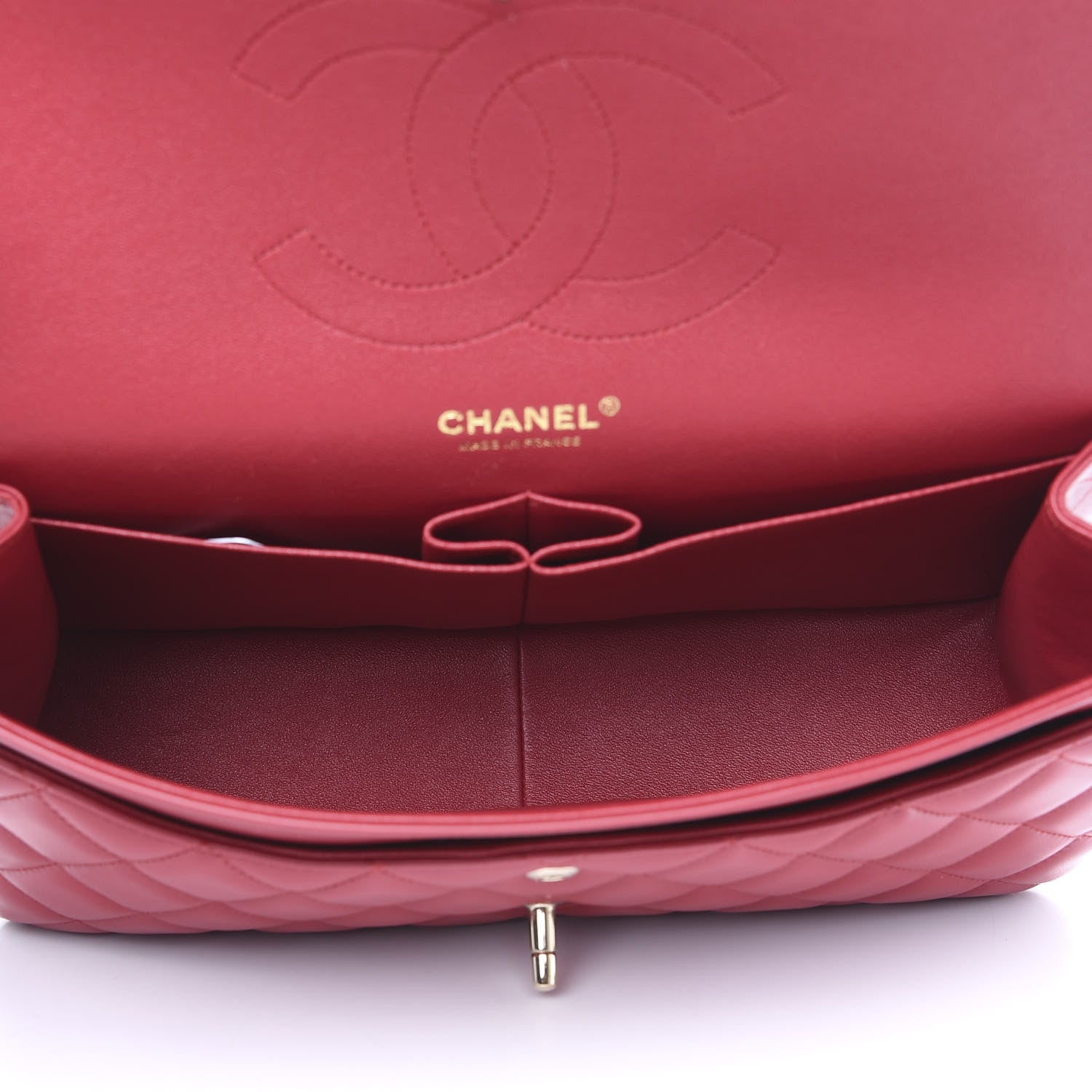 Chanel Lambskin Quilted Jumbo Double Flap Red 4 of 11