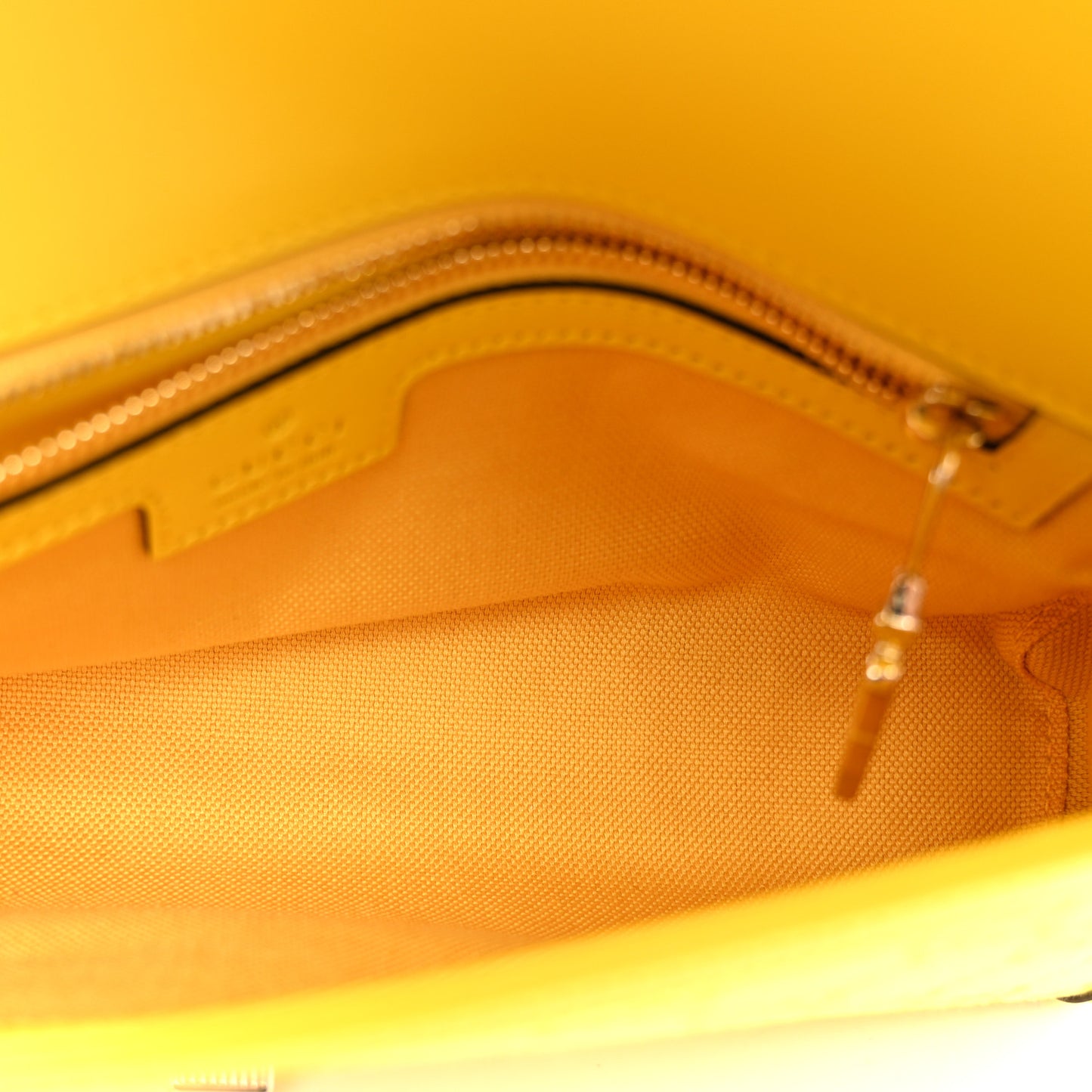 GG Monogram Textured Dollar Calfskin Small Luce Shoulder Bag Yellow