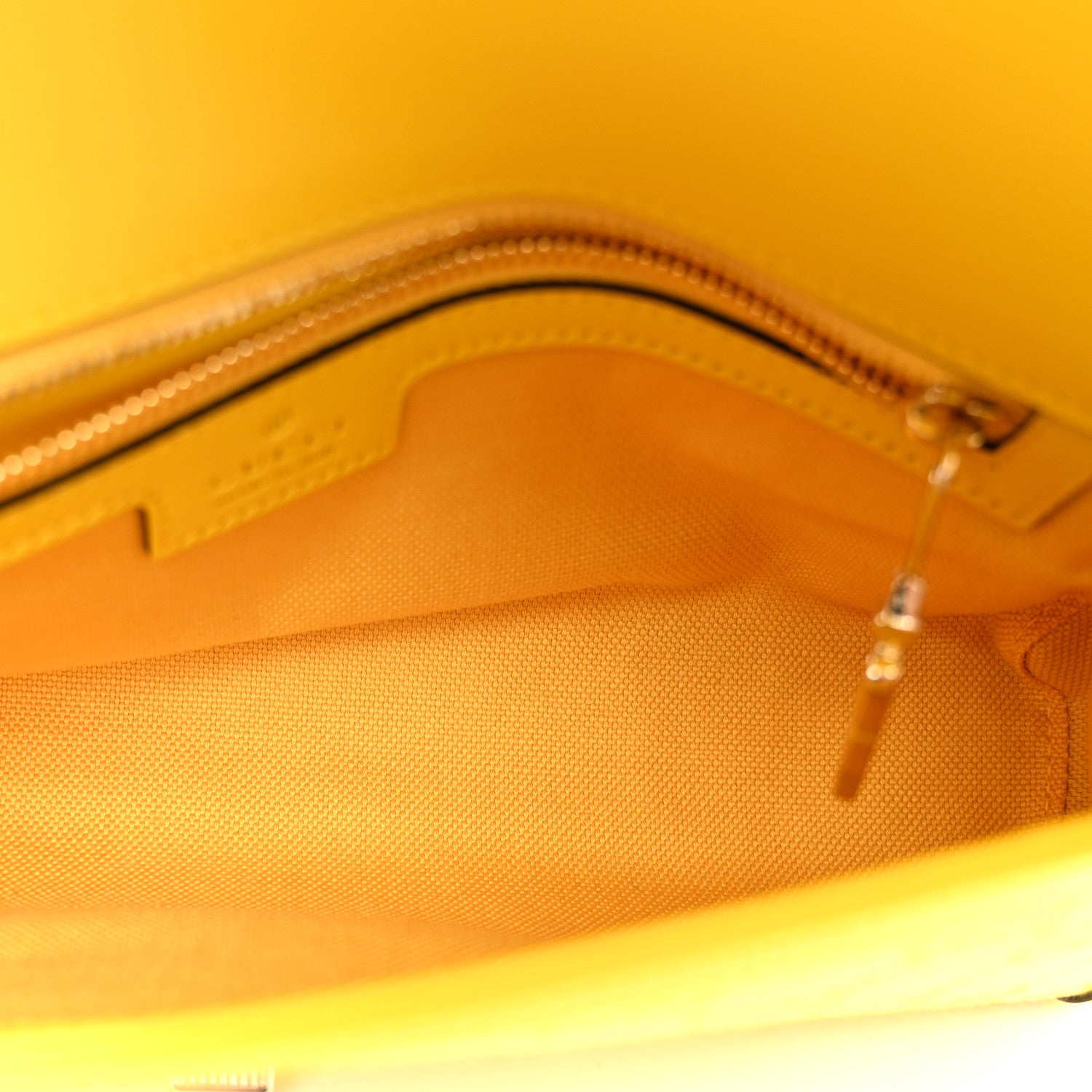 Gucci GG Monogram Textured Dollar Calfskin Small Luce Shoulder Bag Yellow 5 of 10