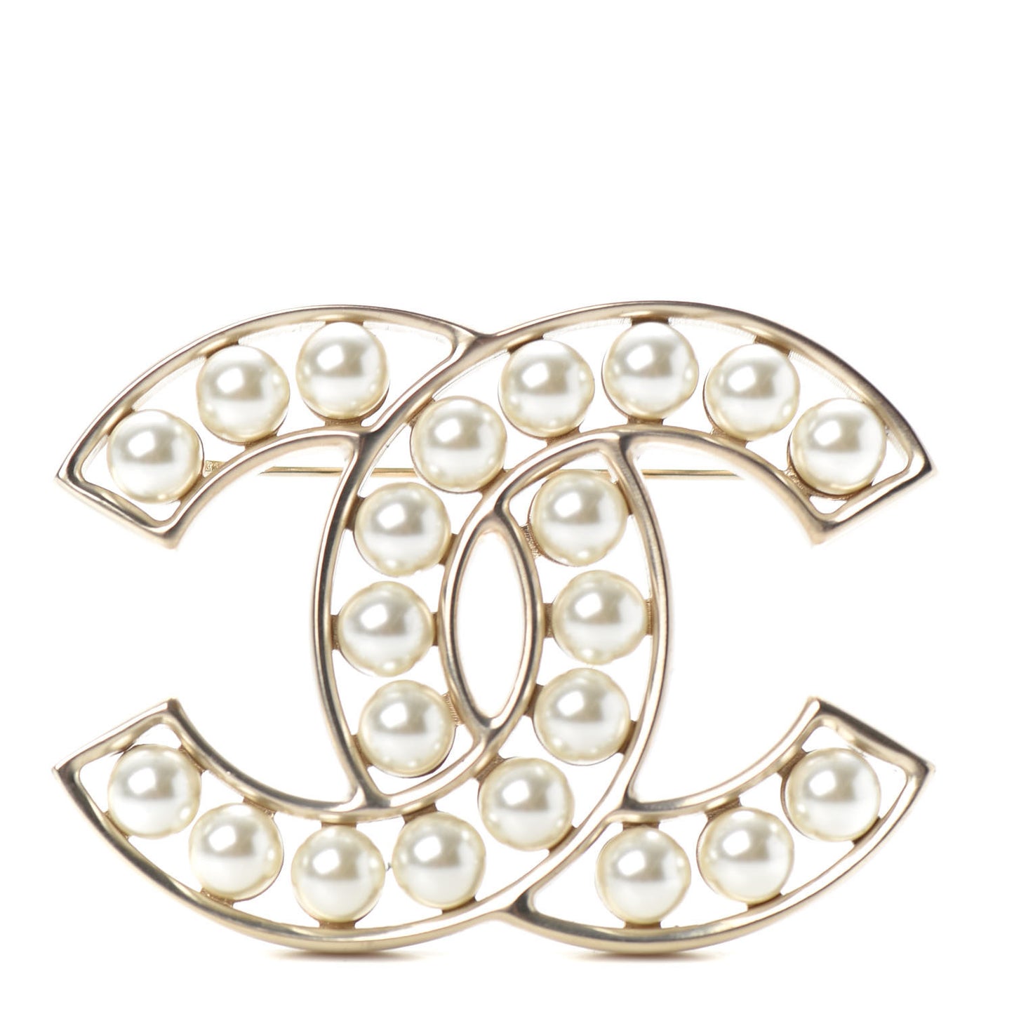Pearl CC Brooch Light Gold