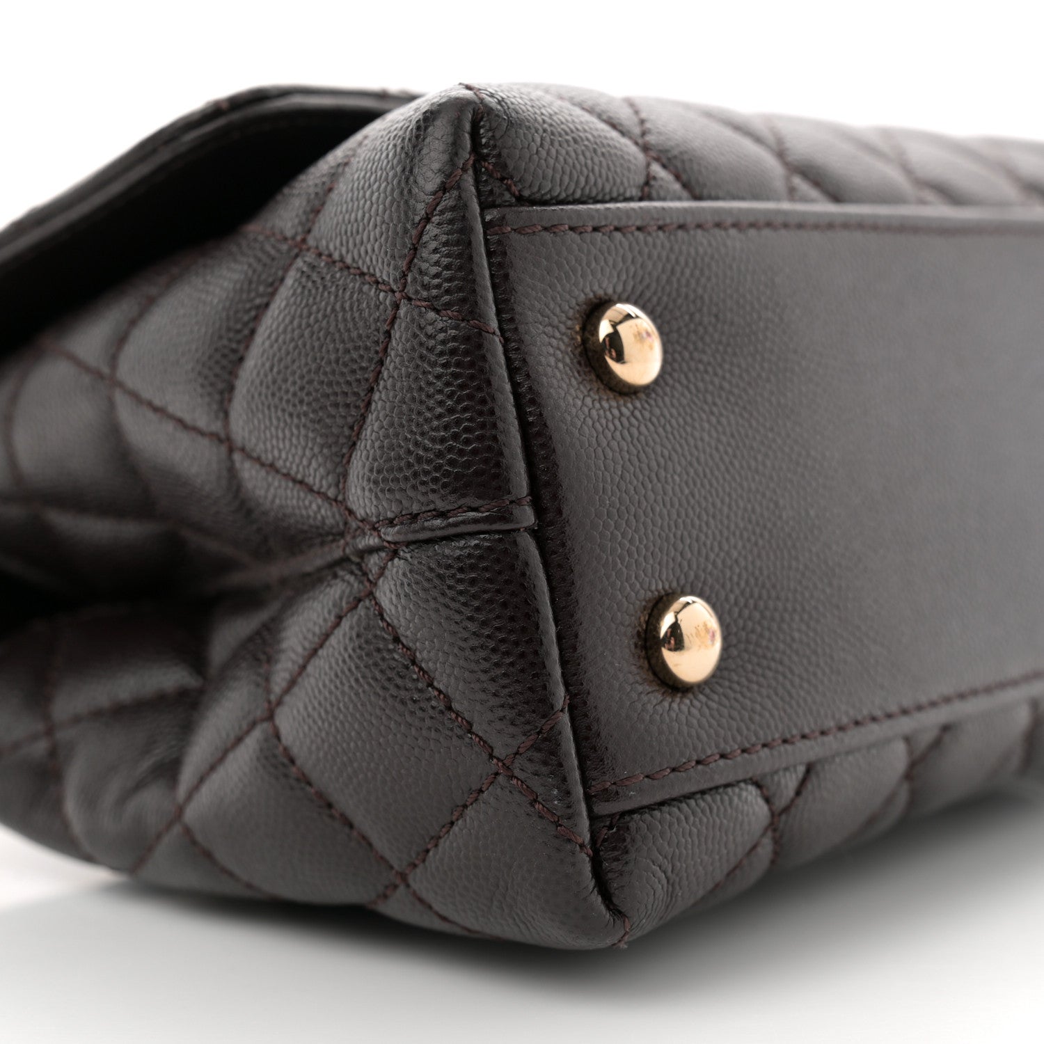 Chanel Caviar Quilted Mini Coco Handle Flap Dark Brown 9 of 11