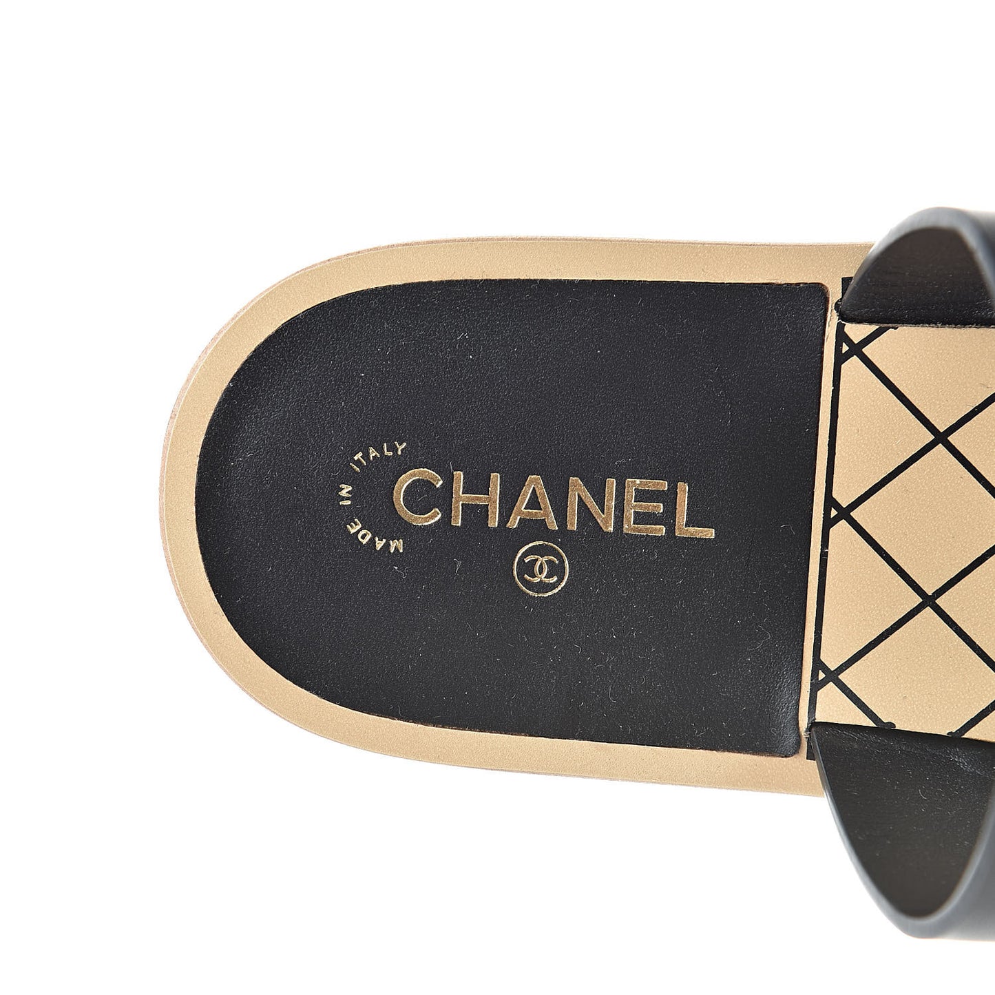 Calfskin Chain CC Logo Toe Ring Sandals 37 Black