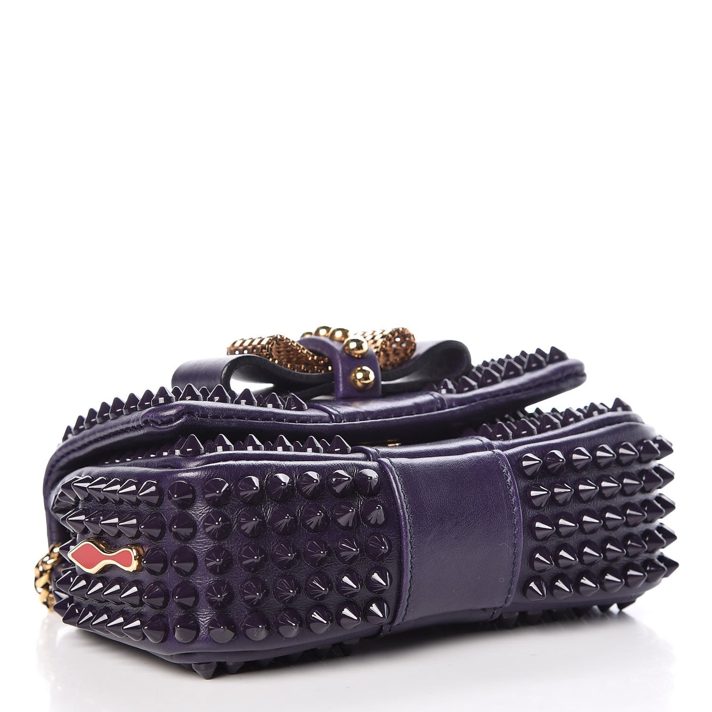 Calfskin Spiked Sweety Charity Crossbody Bag Purple