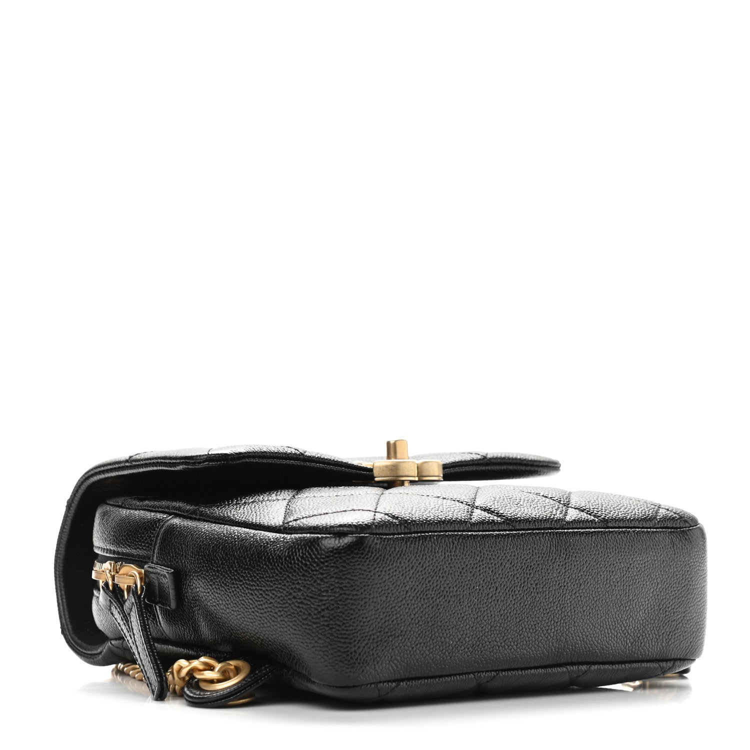 Chanel Shiny Caviar Quilted Chain Melody Backpack Black 3 of 8