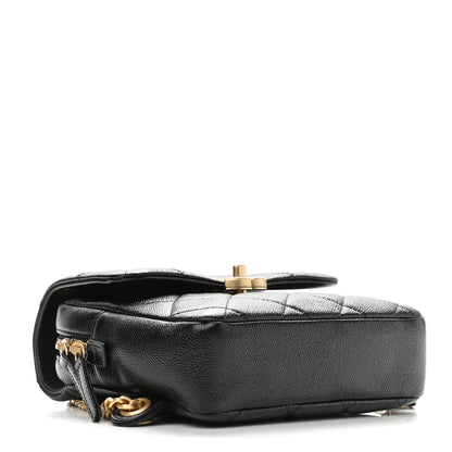 Chanel Shiny Caviar Quilted Chain Melody Backpack Black 3 of 8