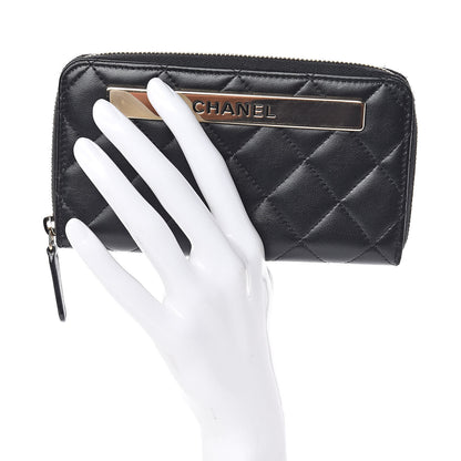 Chanel Lambskin Quilted Small Trendy CC Zip Around Wallet Black 2 of 8