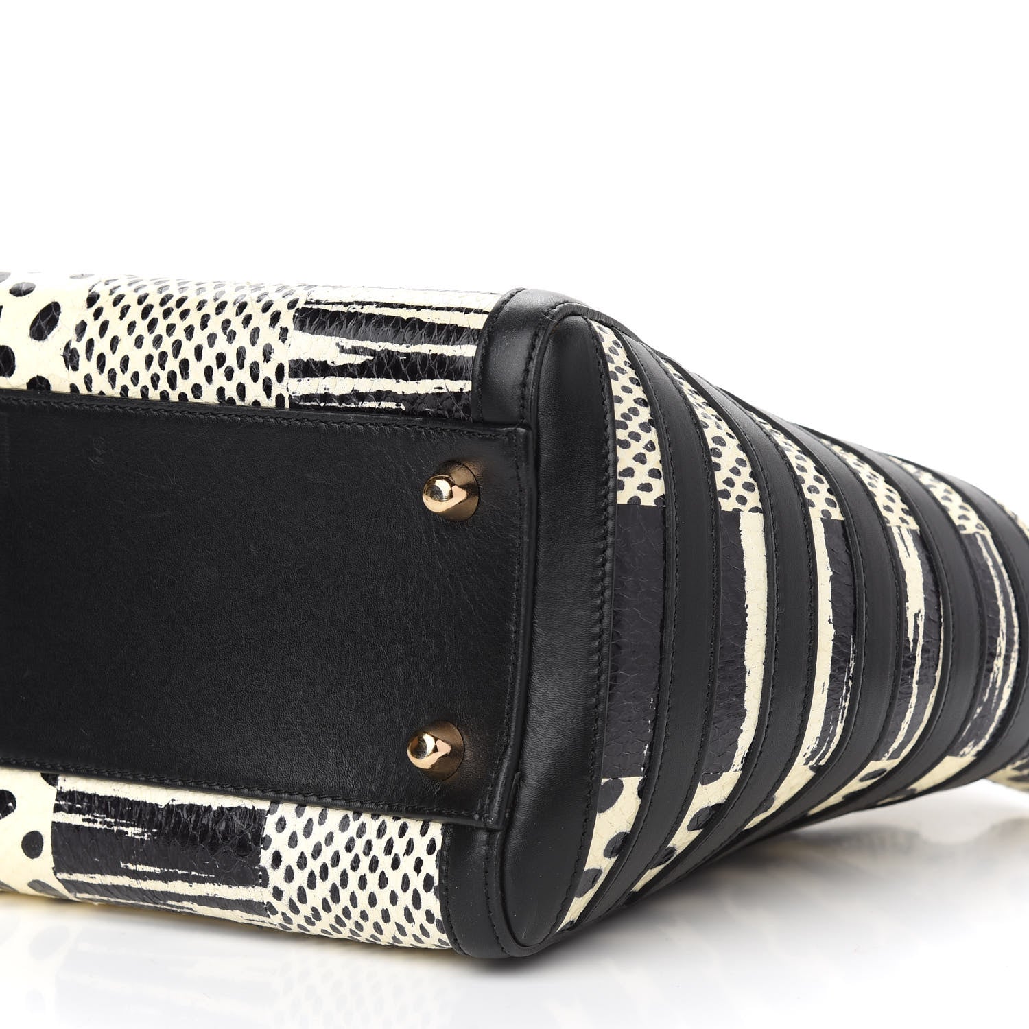 Christian Louboutin Watersnake Patchwork Farida Bowler Bag White Black 8 of 8